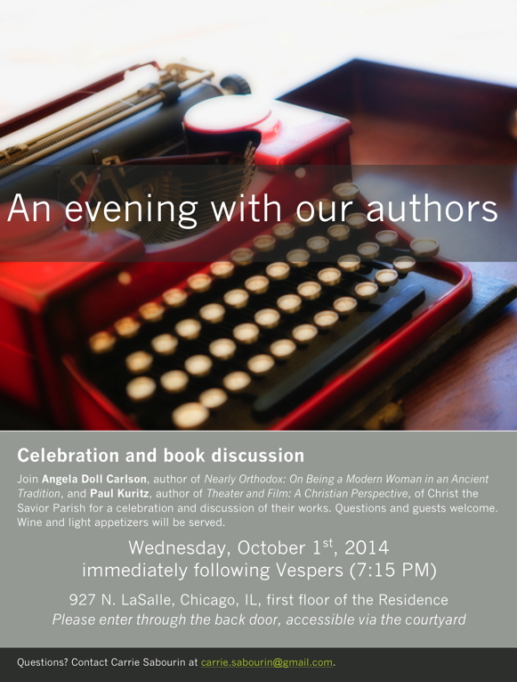 An evening with our authors at Chicago's Christ the Savior Church, Oct. 1
