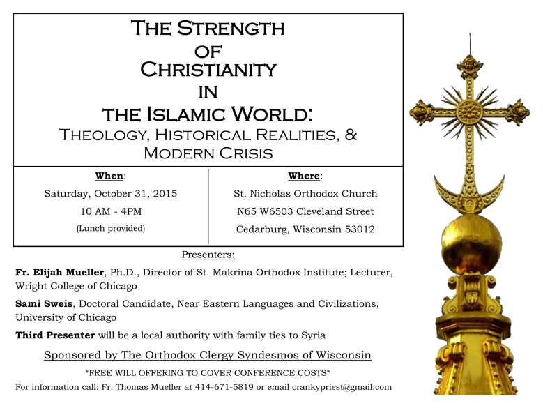 Talk on Middle Eastern Christianity given in Milwaukee Area October 31