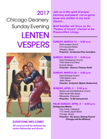 Chicago Deanery releases Lenten Vesper schedule