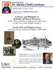 Minneapolis St Marys Cathedral announces 10th Annual St Alexis Toth Lecture May 12