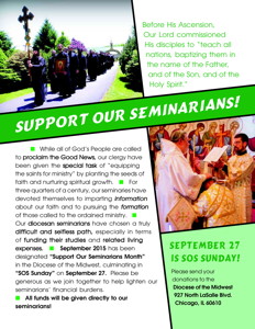 SOS! September is Support Our Seminarians Month!