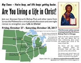 Bishop Paul to host first-ever Virtual Youth Retreat