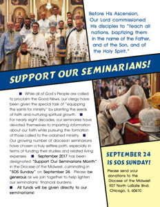 SOS September is Support Our Seminarians Month!