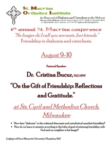 Sixth Annual Saint Macrina Conference to convene in Milwaukee August 9 to 10